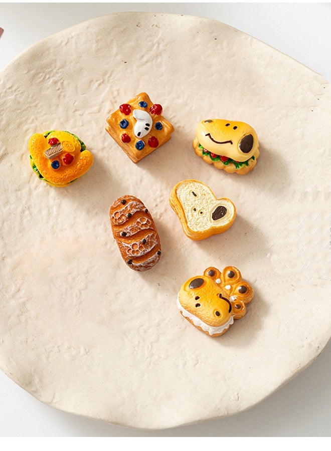 JACIRCLE Fridge Magnets,6Pcs Dog Bread Fridge Magnets, Cute 3D Resin Refrigerator Magnets, Creative Cartoon Dog Bread Magnetic Stickers for Kitchen, Home, Office, Whiteboard, Blackboard, Strong Magnetic Resin Decorative Fridge Magnet Set - Image 4